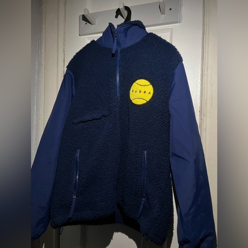 BY PARRA BALLED FLEECE JACKET MENS BLUE